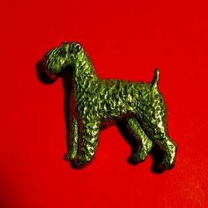 Vintage 925 Sterling Silver Airedale Terrier Brooch